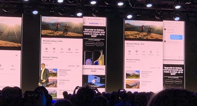 স‍্যামসাংয় গ্যালাক্সি এফ প্রদর্শন করেন স্যামসাংয়ের জাস্টিন ডেনিসন