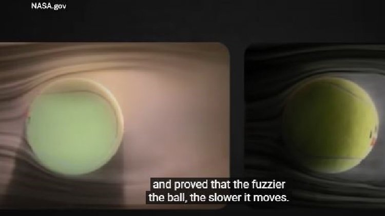 বাতাসে টেনিস বলের গতি। ছবি: নাসা